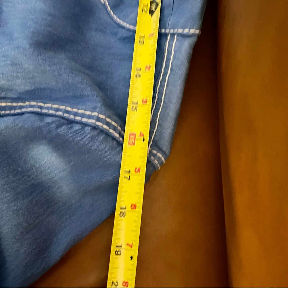 DG2 Diane Gilman L Blue Jacket White Topstitch denim Twill Fall Autumn - Picture 11 of 13